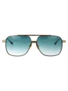 Dita Alkamx Sunglasses In Black Rhodium - Yellow Gold W Dark Tourquoise To Clear Gradient