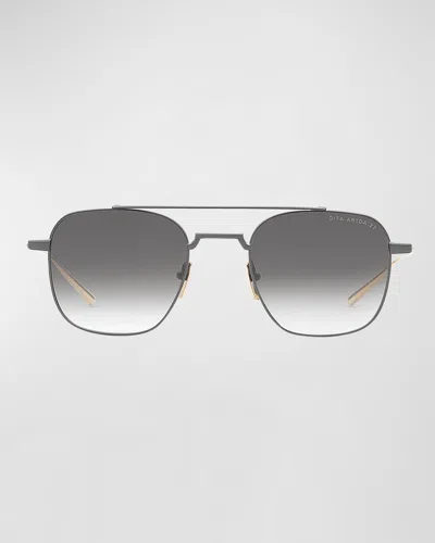 Dita Artoa.27 Titanium Aviator Sunglasses In Black Iron White