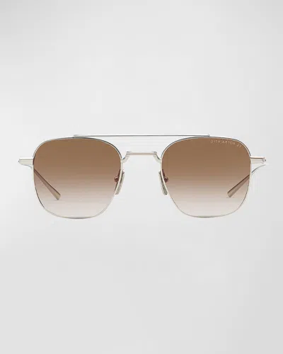 Dita Artoa.27 Titanium Aviator Sunglasses In Silver