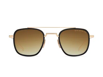 Dita Artoa.27x Bold Double-bridge Square Sunglasses In Brown