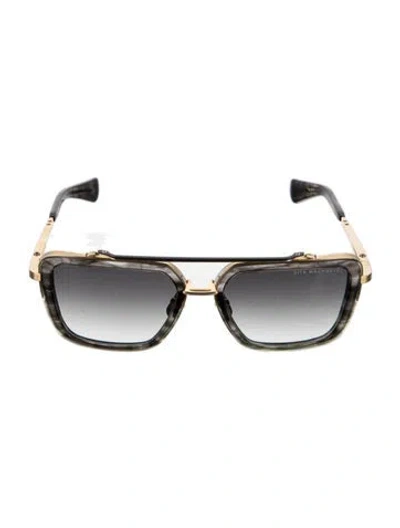Pre-owned Dita Aviator Gradient Sunglasses In Black/clear/gold