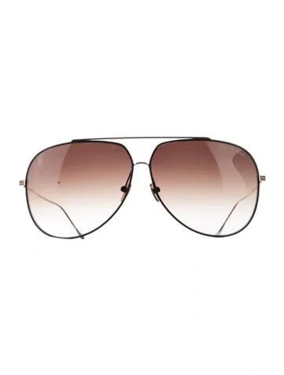 Pre-owned Dita Aviator Gradient Sunglasses In Black/gold