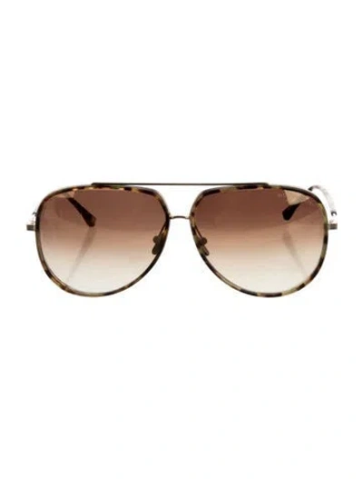 Pre-owned Dita Aviator Gradient Sunglasses In Black/gold