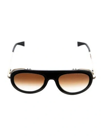 Pre-owned Dita Aviator Gradient Sunglasses In Black/gold