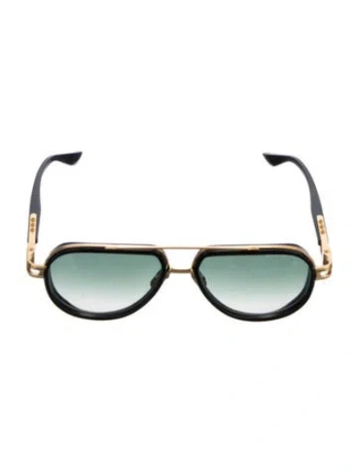 Pre-owned Dita Aviator Gradient Sunglasses In Black/gold