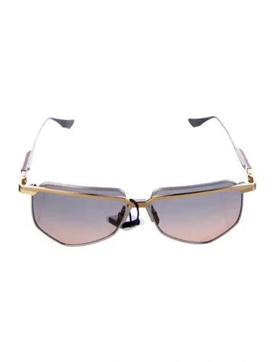 Pre-owned Dita Aviator Gradient Sunglasses In Black/gold/grey
