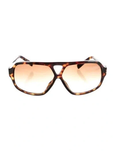 Pre-owned Dita Aviator Gradient Sunglasses In Brown
