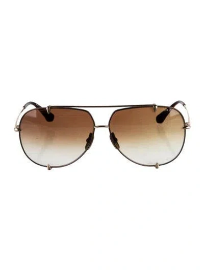 Pre-owned Dita Aviator Gradient Sunglasses In Brown