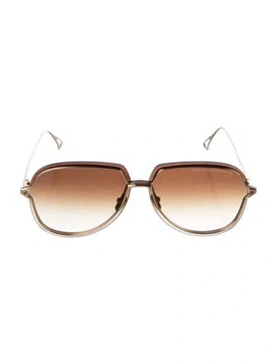 Pre-owned Dita Aviator Gradient Sunglasses In Gold