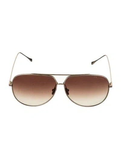 Pre-owned Dita Aviator Gradient Sunglasses In Gold