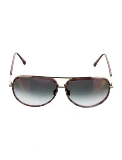 Pre-owned Dita Aviator Gradient Sunglasses In Gold