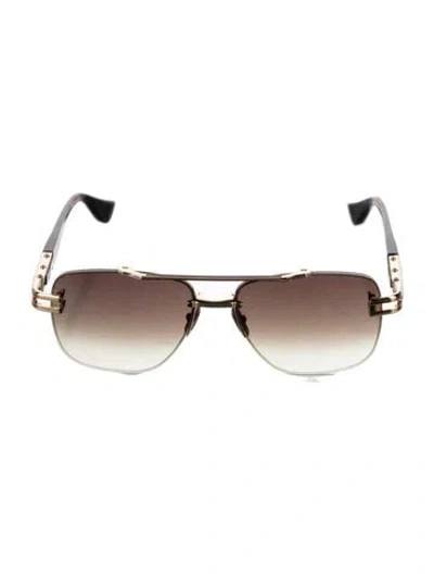 Pre-owned Dita Aviator Gradient Sunglasses In Gold