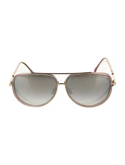 Pre-owned Dita Aviator Gradient Sunglasses In Gold