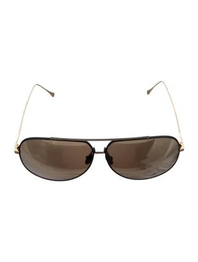 Pre-owned Dita Aviator Mirrored Sunglasses In Gold