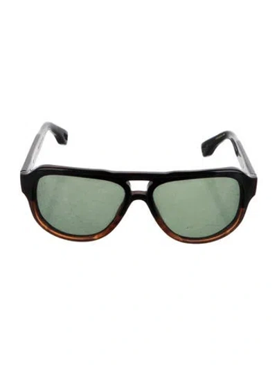Pre-owned Dita Aviator Tinted Sunglasses In Black/green