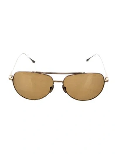 Pre-owned Dita Aviator Tinted Sunglasses In Gold