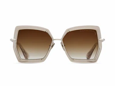 Dita Beige Narcissus-two Translucent Geometric Sunglasses In Brown