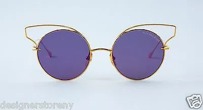 Pre-owned Dita Believer 18kt Gold W/ Dark Grey Violet Flash Sunglasses 23008-b-tan-gld-52