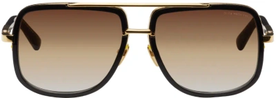 Dita Black & Gold Mach-one Sunglasses In Black/yellow Gold