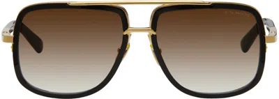 Dita Black & Gold Mach-one Sunglasses In Brown