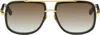 Dita Black & Gold Mach-one Sunglasses In Multi