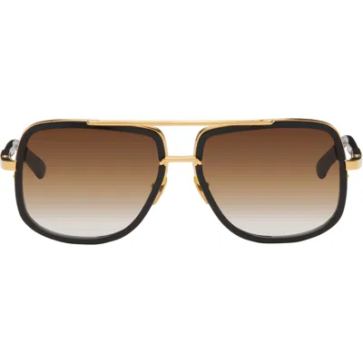Dita Black & Gold Mach-one Sunglasses In Multi