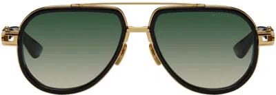 Dita Black & Gold Vastik Sunglasses In Green