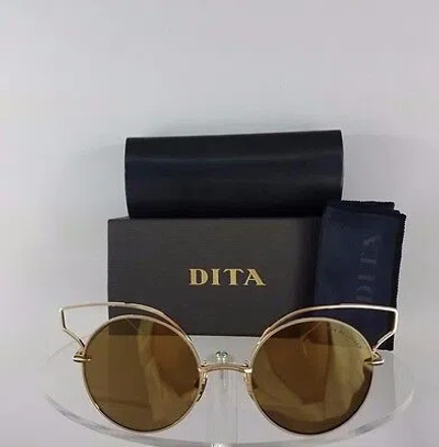 Pre-owned Dita Brand Authentic  Sunglasses Believer 23008-b-tan-gld-52mm Gold Frame In Mirrored Gold Refection