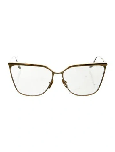 Pre-owned Dita Cat-eye Eyeglasses In Gold