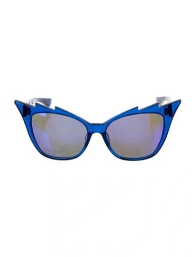 Pre-owned Dita Cat-eye Mirrored Sunglasses In Blue