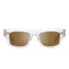 Dita Cosmohacker Bold Rectangular Sunglasses With Transparent Frame In Neutral