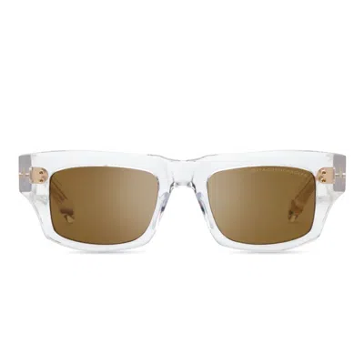 Dita Cosmohacker Bold Rectangular Sunglasses With Transparent Frame In Neutral