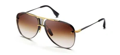 Pre-owned Dita Decade Two Drx-2082 B Blk Gld 18k Black Gold Sunglasses Brown Gradient Lens
