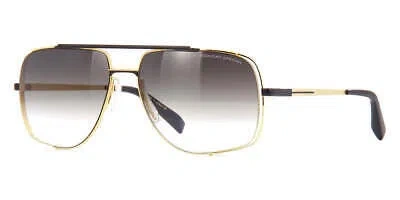 Pre-owned Dita Drx-2010-m-blk-gld-60-z Yellow Gold - Matte Black W Sunglasses In Gray