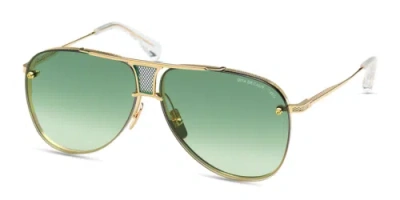 Pre-owned Dita Drx-2082-l-gld-clr-62 Yellow Gold In Clear
