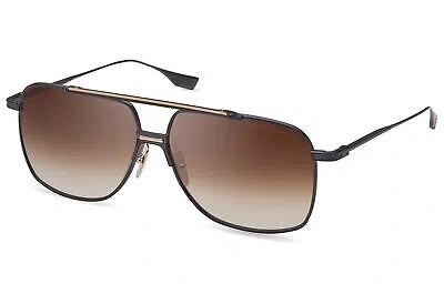 Pre-owned Dita Dts100-a-03 Alkamx Black Iron - White Gold W Sunglasses In Dark Brown To Clear