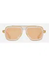 Dita Dts403/a/06 Lxn/evo Sunglasses In White Swirl_yellow Gold