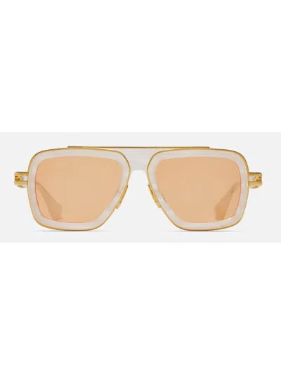 Dita Dts403/a/06 Lxn/evo Sunglasses In White Swirl_yellow Gold