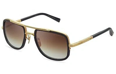 Pre-owned Dita Dts412-a-01 Mach-s Yellow Gold - Matte Black W Sunglasses In Dark Brown To Clear