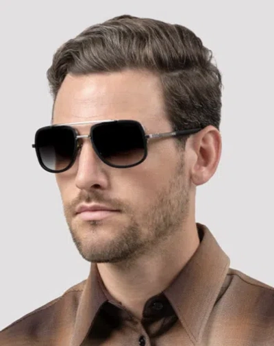 Pre-owned Dita Dts412-a-02 Mach-s Antique Silver - Matte Black W Sunglasses In Gray