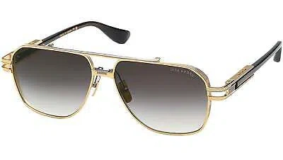 Pre-owned Dita Dts436-a-01 Kudru Yellow Gold - Antique Silver Grey To Clear Sunglasses