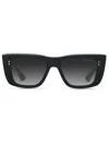 Dita Mahine Acetate Rectangle Sunglasses In Black Yellow Gold