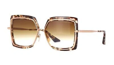 Pre-owned Dita Dts503-58-02-z Narcissus Cream Tortoise - Rose Gold W Sunglasses In Dark Brown To Clear