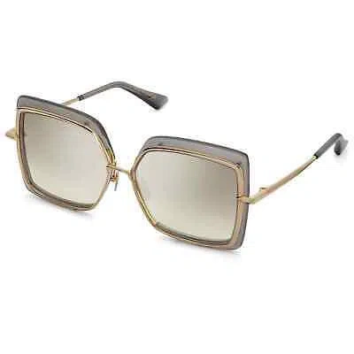 Pre-owned Dita Dts503-58-03-z Narcissus Satin Crystal Grey - White Gold W Sunglasses In Gray