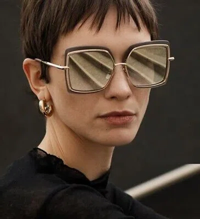 Pre-owned Dita Dts503-58-03-z Narcissus Satin Crystal Grey - White Gold W Sunglasses In Gray