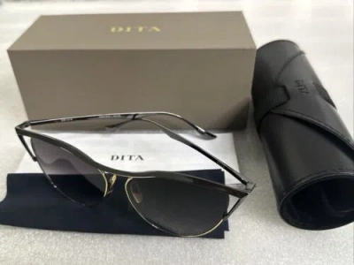Pre-owned Dita Dts509-59-03 Revoir Black/gold Sunglasses Smoke Gradient 59-13-145 In Gray