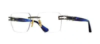 Pre-owned Dita Dtx154-a-02 Meta-evo Rx Antique Silver - Blue Swirl Eyeglasses In Clear Lens