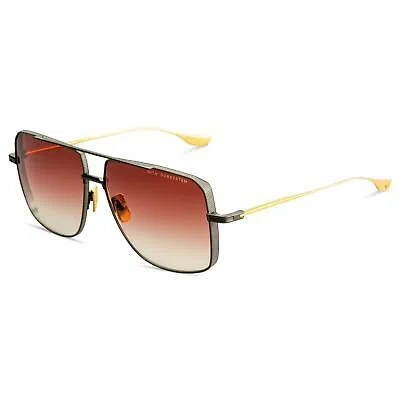 Pre-owned Dita Dubsystem Dts157-a-02 Black Iron Yellow Gold Burgundy Navigator Sunglasses In Red