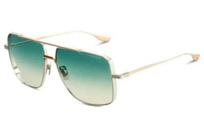 Pre-owned Dita Dubsystem Dts157-a-03 Silver Rose Gold Turquoise Navigator Large Sunglasses In Blue