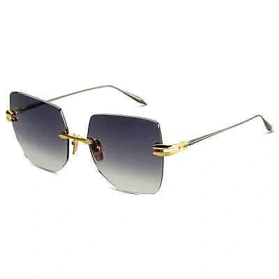 Pre-owned Dita Embra Dts155-a-01 Yellow Gold Black Rhodium Greygradient Rimless Sunglasses